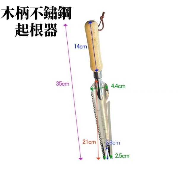 翠筠 木柄不鏽鋼園藝工具 - 圖 3